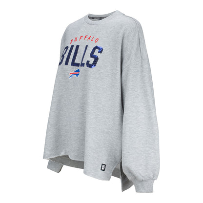 Buffalo Bills DKNY Sequin Terry Crew - In Grey - Side View