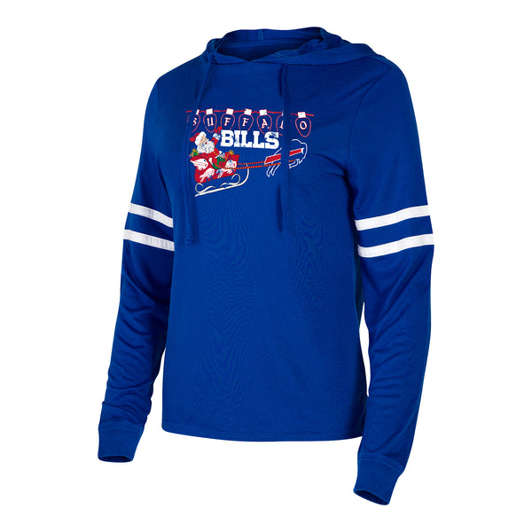 Ladies Concept Sports Buffalo Bills Marathon Sleigh Sweatshirt In Blue - Front View