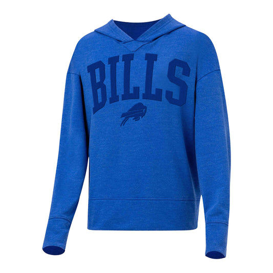 Ladies Buffalo Bills Tonal Pullover Hoodie In Blue - Front View