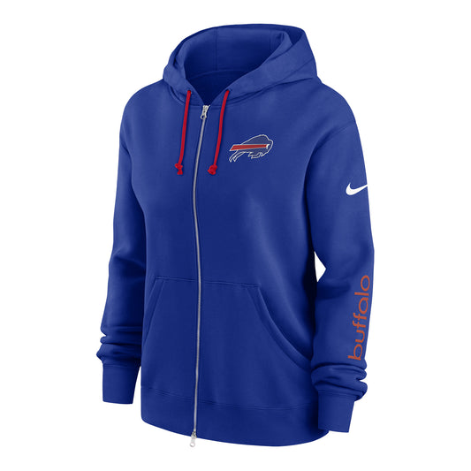 Buffalo Bills Nike Women's Full Zip Phoenix Sweatshirt In Blue - Front View