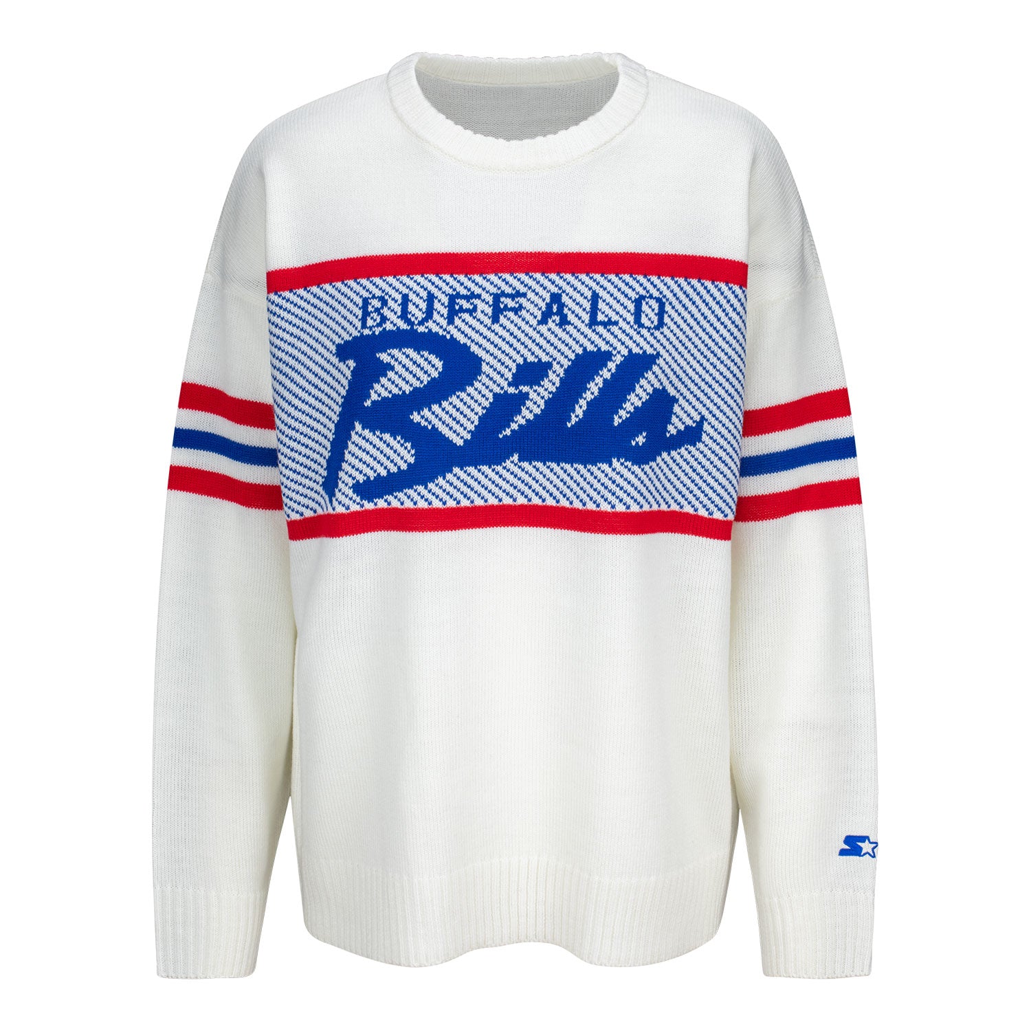 Ladies Bills Grid Iron Starter Crew In White - Front View