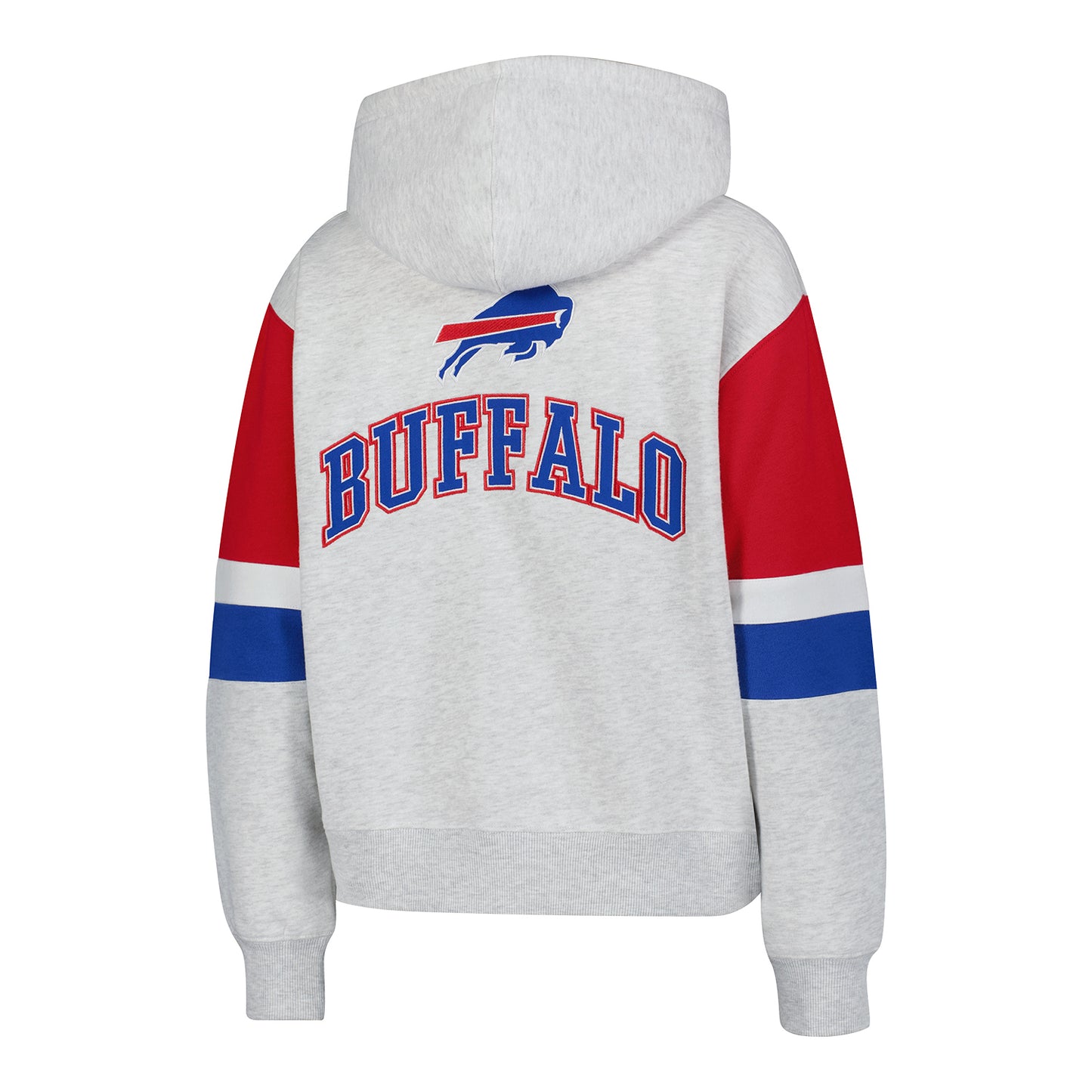 Buffalo Bills Icer Brands Ladies Oversized Crop Sweatshirt In Grey - Back View