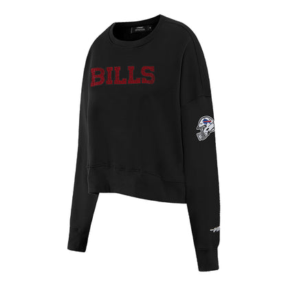 Pro Standard Bills Jewels Fleece Crewneck Sweatshirt In Black - Angled Front View