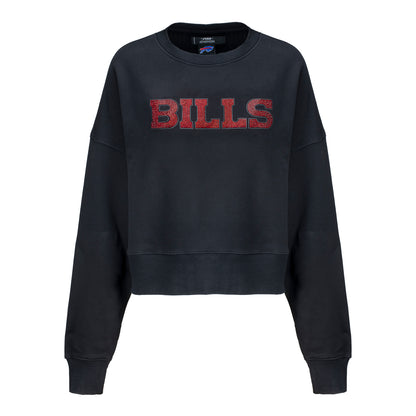 Pro Standard Bills Jewels Fleece Crewneck Sweatshirt In Black - Front View