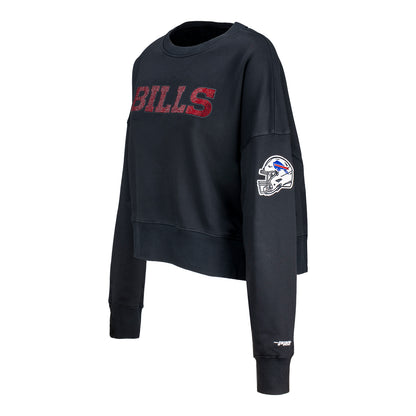 Pro Standard Bills Jewels Fleece Crewneck Sweatshirt In Black - Front Left View