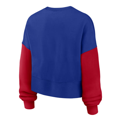 L:adies Buffalo Bills Nike Oversized Primary Fleece In Blue - Back View