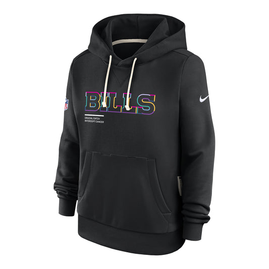 Ladies Buffalo Bills Nike 2025 Crucial Catch Sweatshirt In Black - Front View
