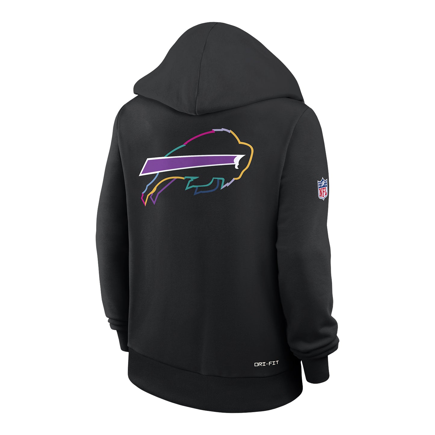 Ladies Buffalo Bills Nike 2025 Crucial Catch Sweatshirt In Black - Back View