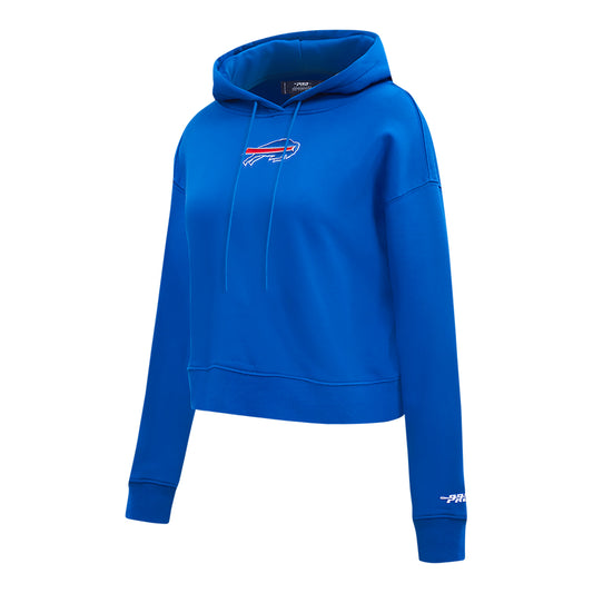 Ladies Buffalo Bills Pro Standard Wingspan Cropped Pullover Hoodie In Blue - Front View