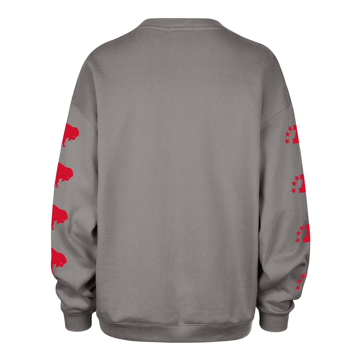 Ladies Bills '47 Brand Oversized Helmet Crewneck In Grey - Back View