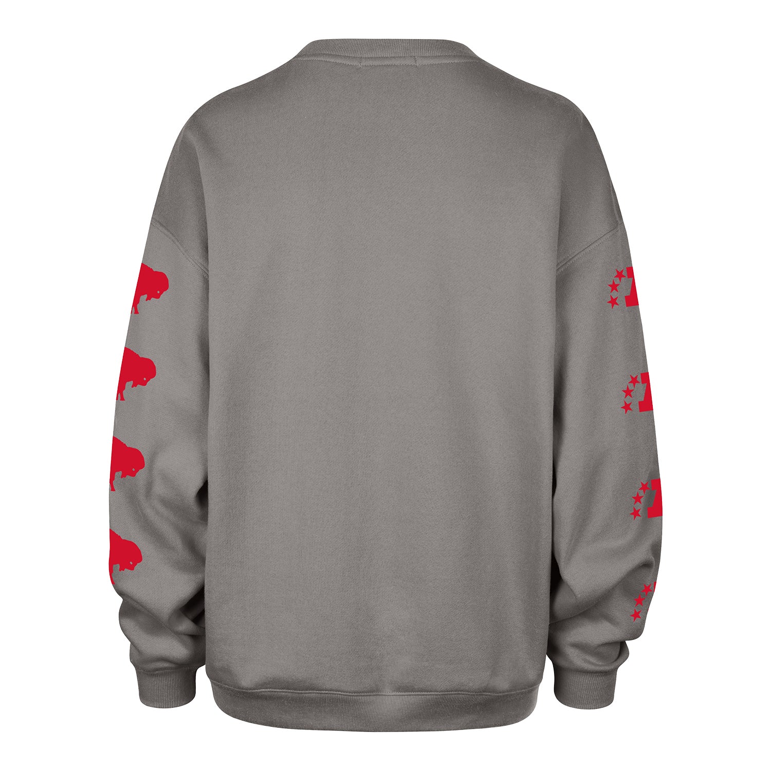 Ladies Bills '47 Brand Oversized Helmet Crewneck In Grey - Back View