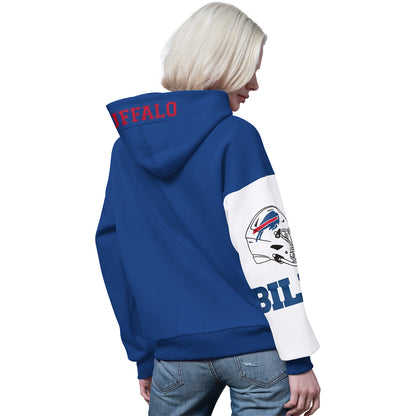 Ladies Buffalo Bills Starter 4th Down Blue Hoodie In Blue - Back View