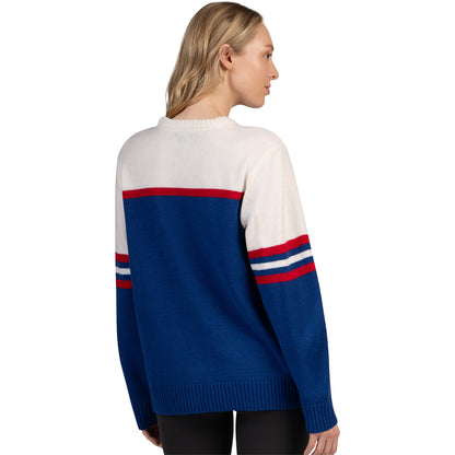 Ladies Buffalo Bills Starter Retro Script Crewneck Sweatshirt In Blue - Back View