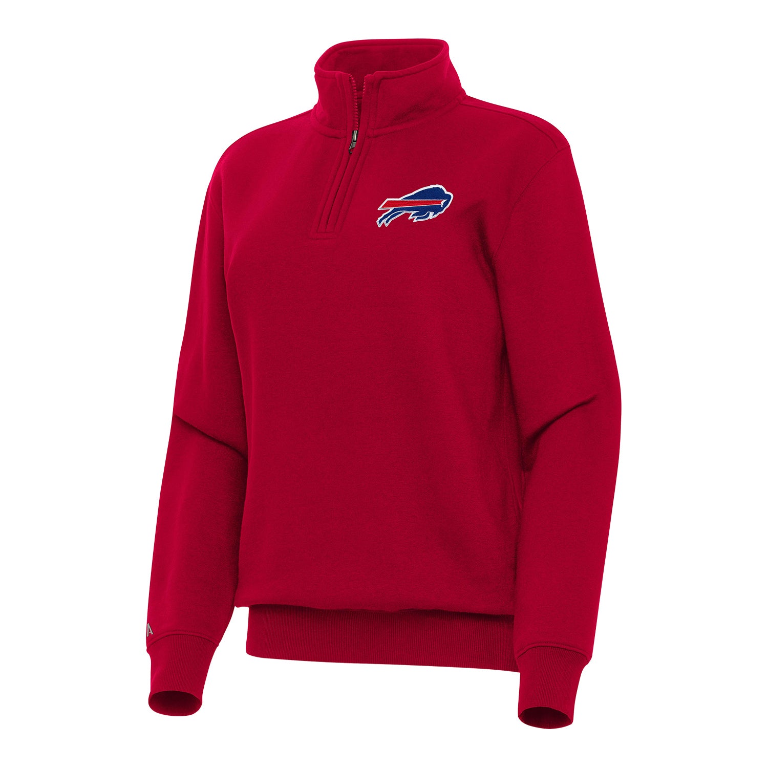 Antigua Buffalo Bills Ladies 1/4 Zip Victory Pullover In Red - Front View