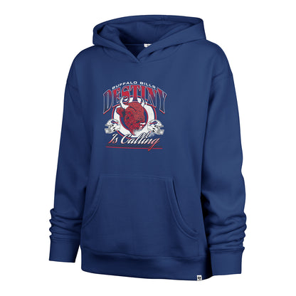 Ladies Buffalo Bills '47 Brand "Destiny Is Calling" Headline Hoodie In Blue - Front View