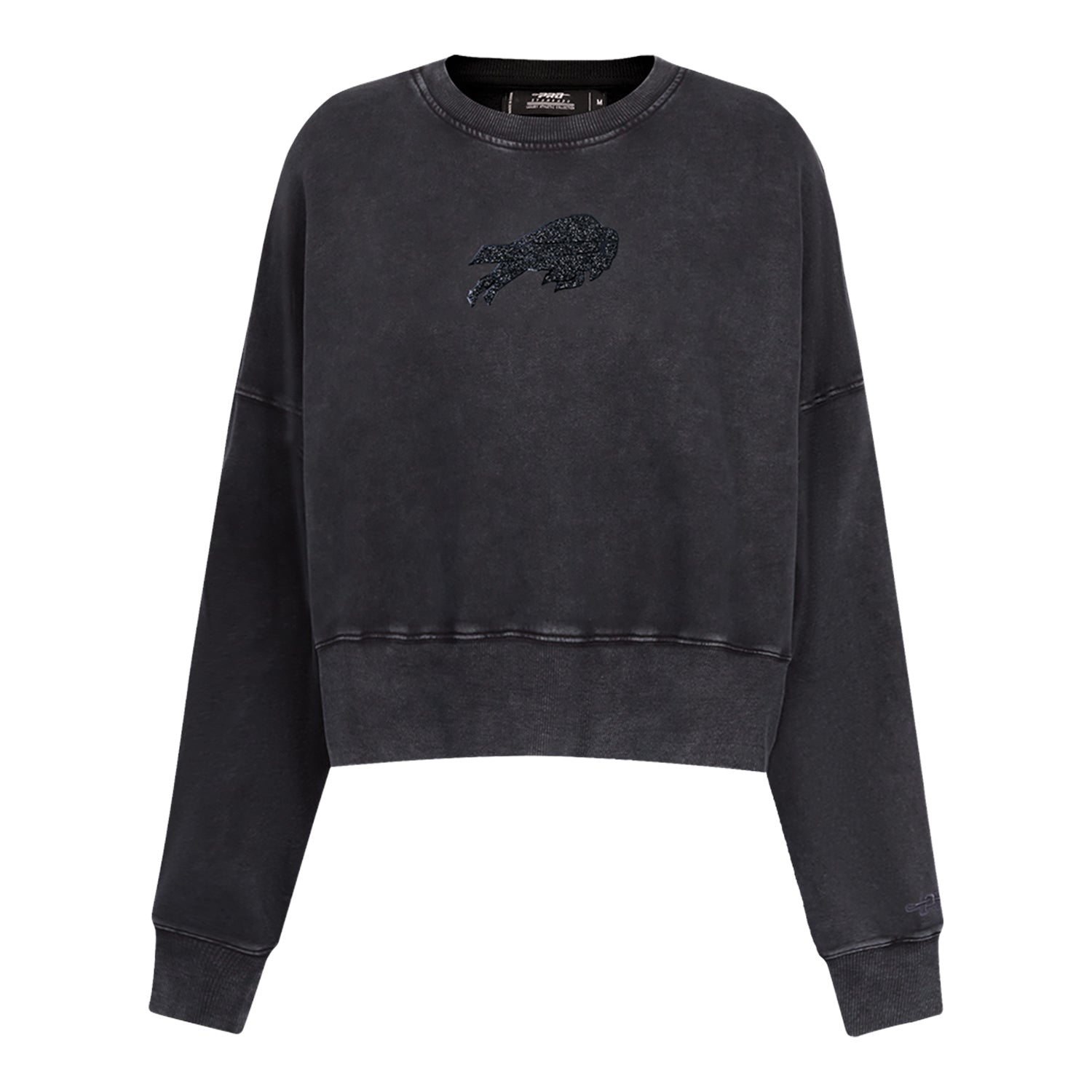 Ladies Buffalo Bills Pro Standard Crystalline Wash Crewneck Sweatshirt In Grey - Front View