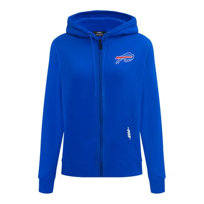 Ladies Buffalo Bills Classic Icon Full Zip Hoodie In Blue - Front View
