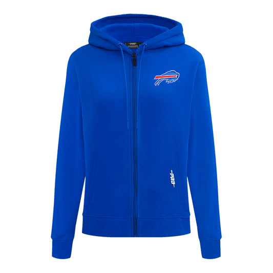 Ladies Buffalo Bills Classic Icon Full Zip Hoodie In Blue - Front View