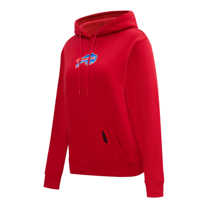 Ladies Buffalo Bills Pro Standard Classic Icon Hooded Sweatshirt In Red - Angled Left Front View View