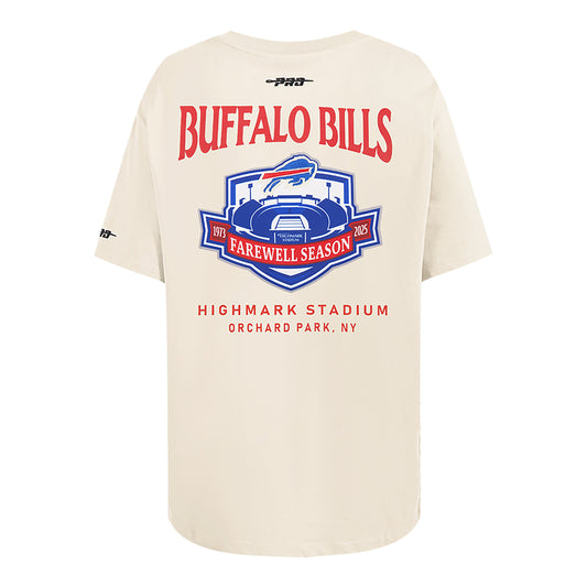 Ladies Buffalo Bills Pro Standard Farewell Season T-Shirt In Cream - Back View