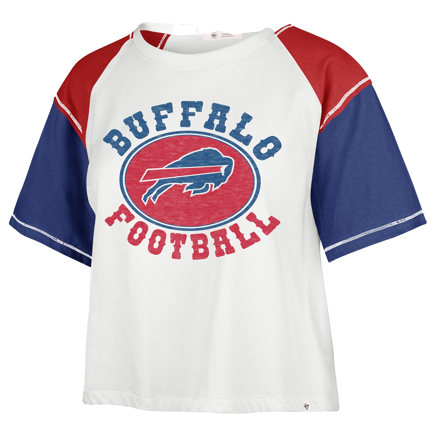 Ladies Buffalo Bills '47 Brand Center Stage Crop T-Shirt