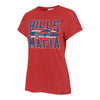 Ladies '47 Brand Bills Mafia Distressed T-Shirt In Red & Blue - Front View