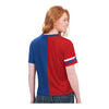 Ladies Bills Starter Split T-Shirt In Blue & Red - Back View