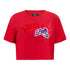 Ladies Bills Pro Standard Boxy Crop T-Shirt In Red - Front View