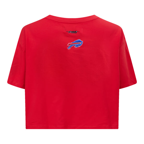 Ladies Bills Pro Standard Boxy Crop T-Shirt In Red - Back View