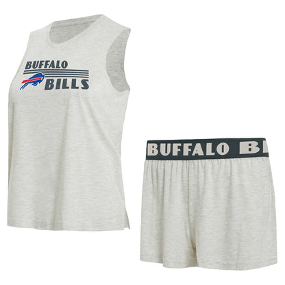 Buffalo Bills Ladies Tank and Boxer Set In White - Both View