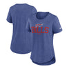 Bills Women's Nike Triblend Fashion Top In Blue - Front & Back View