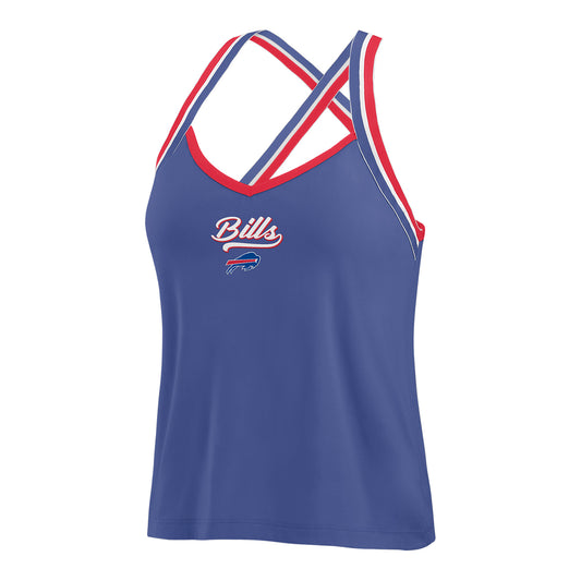 Bills Cross Strap Back Tank by WEAR by Erin Andrews In Blue - Front View