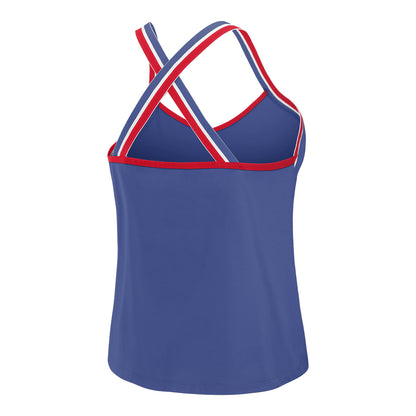 Bills Cross Strap Back Tank by WEAR by Erin Andrews In Blue - Back View