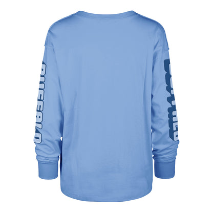 '47 Brand Women's Bubble Letter Long Sleeve T-Shirt In Blue - Back View