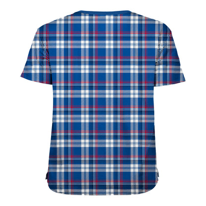 Ladies New Era Bills Plaid T-Shirt In Blue - Back View