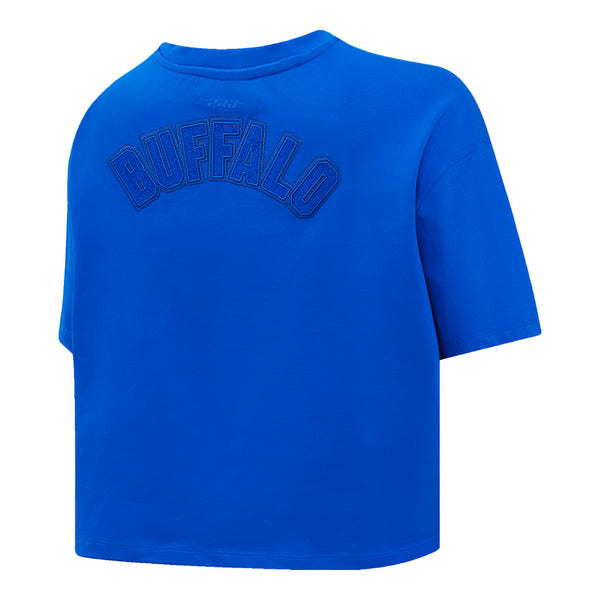 Ladies Buffalo Bills Pro Standard Triple Royal Boxy T-Shirt In Blue - Back Right View