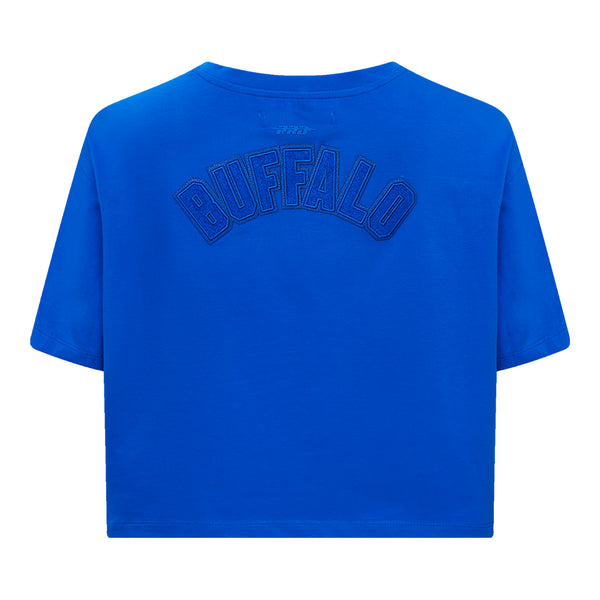 Ladies Buffalo Bills Pro Standard Triple Royal Boxy T-Shirt In Blue - Back View