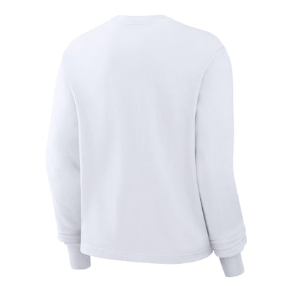 Buffalo Bills Nike Women's Essential Boxy Long Sleeve T-Shirt In White - Back View