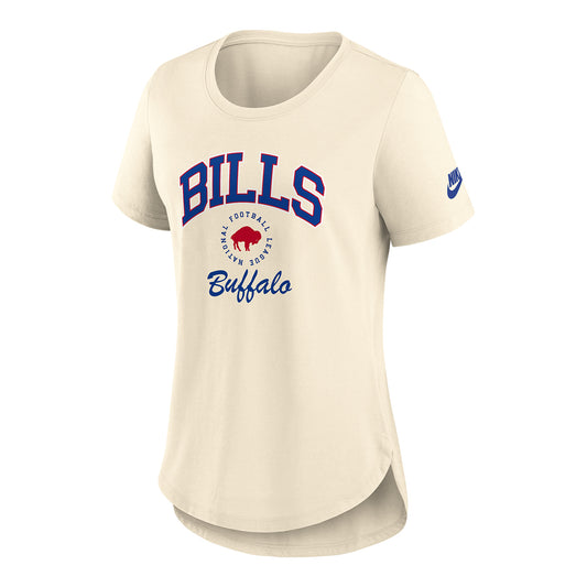 Buffalo Bills Nike Ladies Rewind Legacy T-Shirt In White - Front View