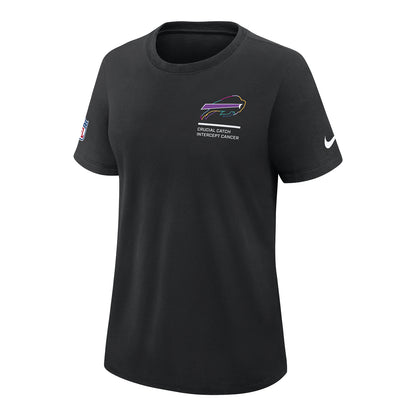 Ladies Buffalo Bills Nike 2025 Crucial Catch Tri-Blend T-Shirt In Black - Front View