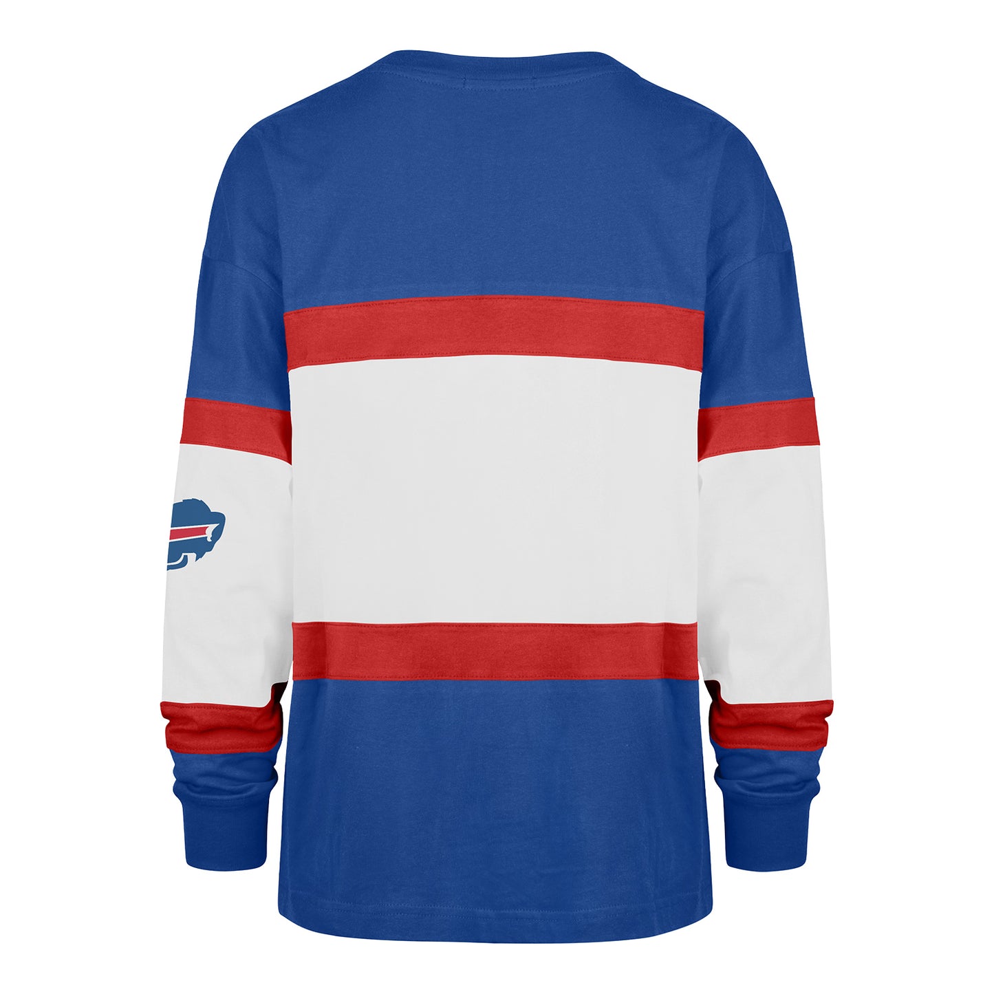 Ladies Buffalo Bills Colorblock  T-Shirt by '47 Brand In Blue, Red & White - Back View
