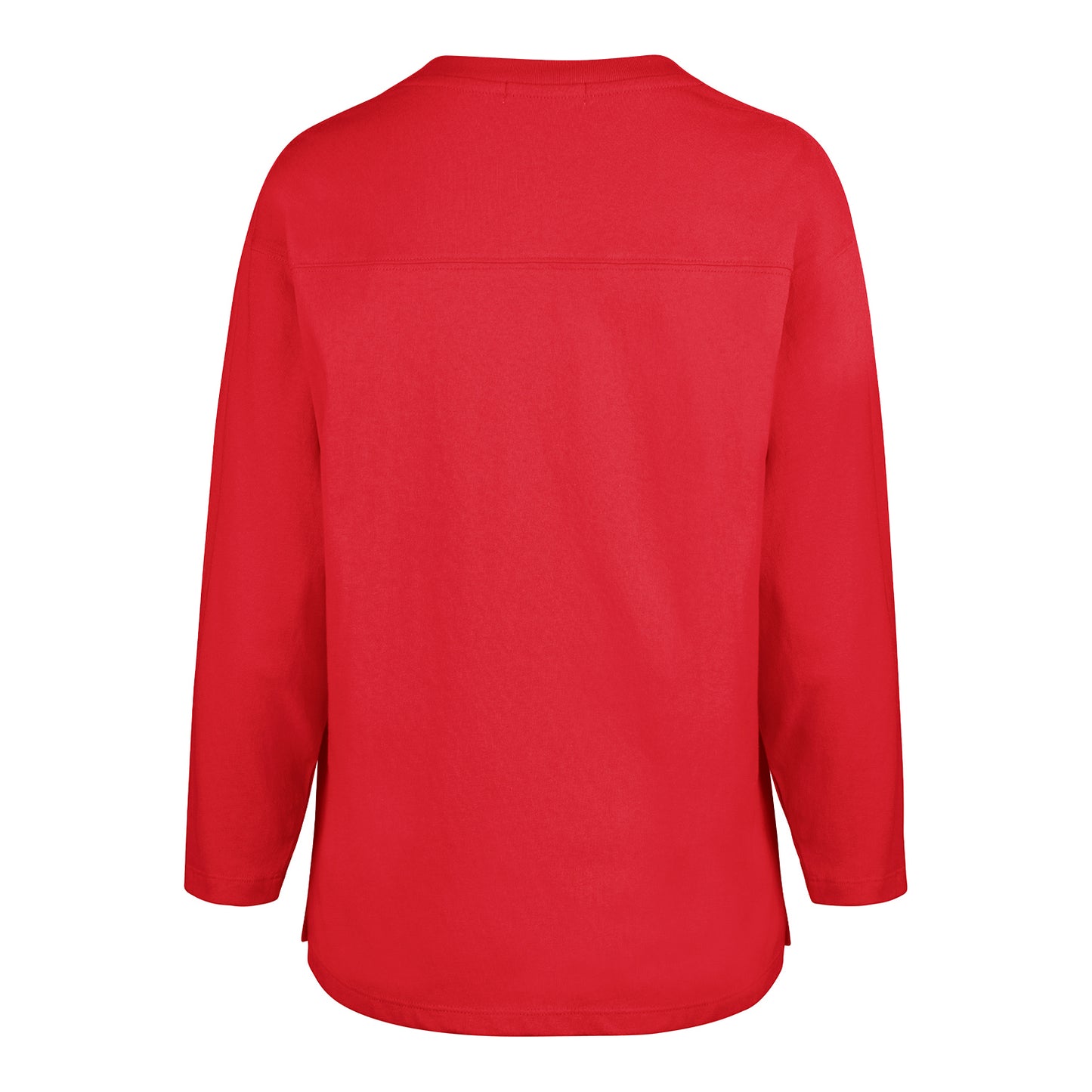 Ladies Long Sleeve Bills Classic Logo T-Shirt In Red - Back View