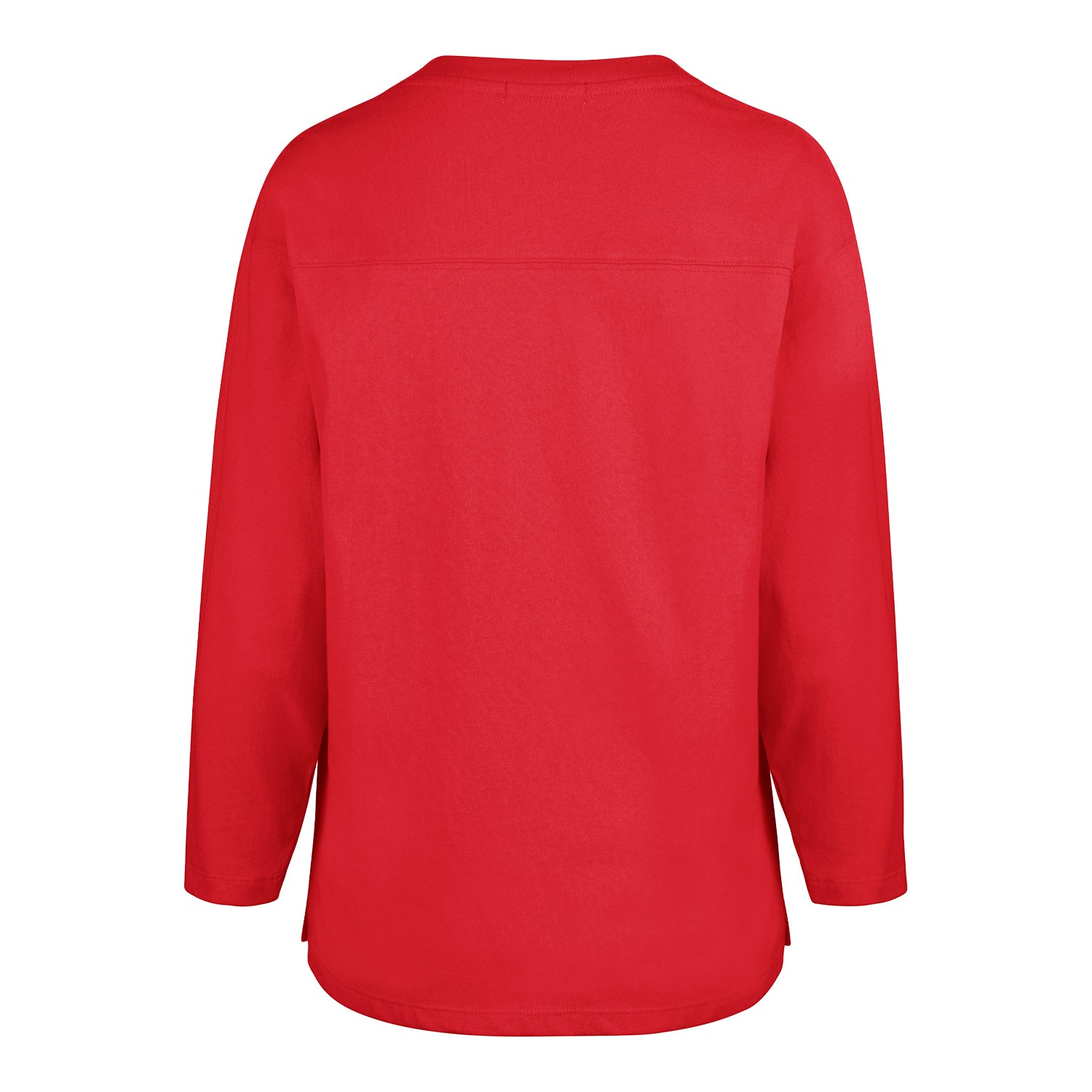 Ladies Long Sleeve Bills Classic Logo T-Shirt In Red - Back View