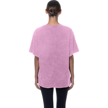 Ladies Buffalo Bills Pink Mineral Wash Primary Logo T-Shirt In Pink - Back View