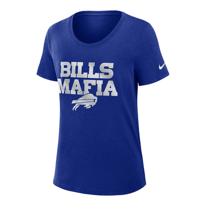 Ladies Buffalo Bills Nike Rivalry Series History View T-Shirt In Blue & Silver - Front View