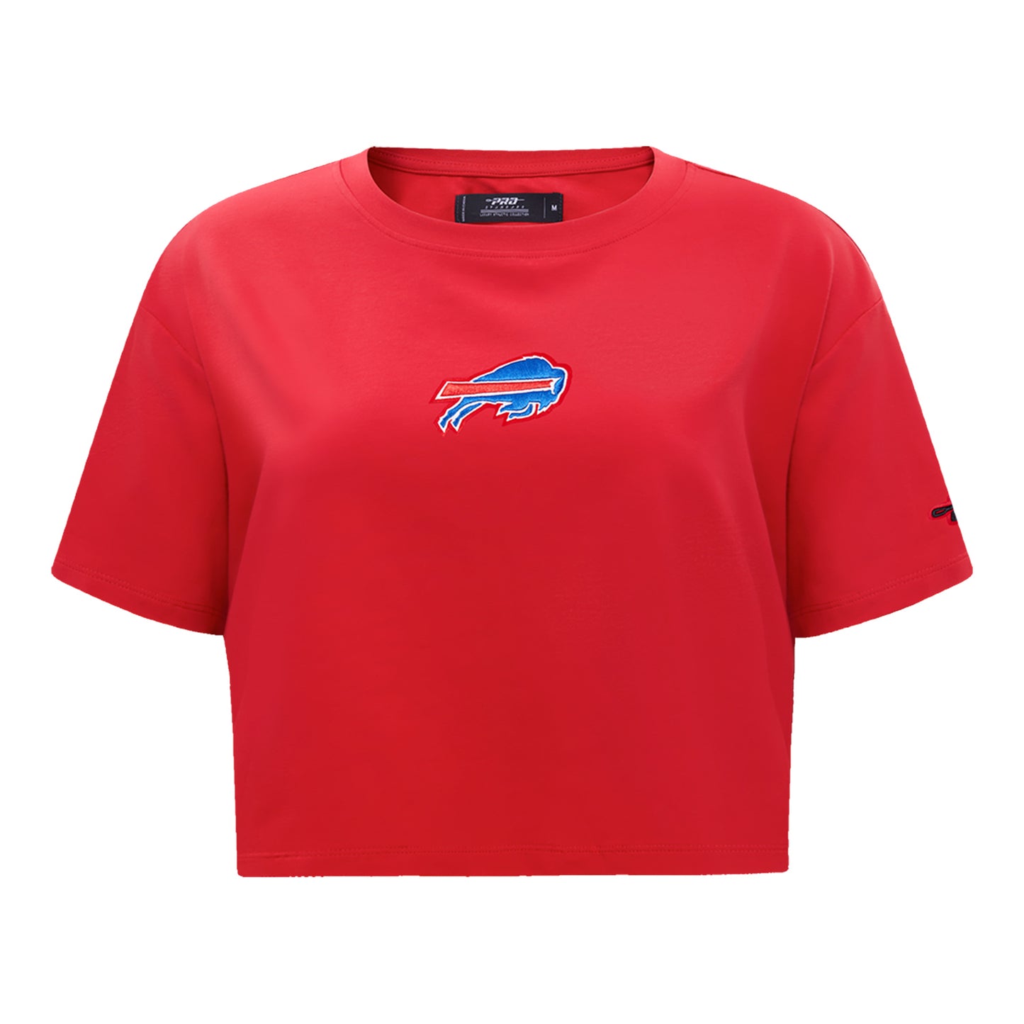 Ladies Buffalo Bills Pro Standard Classic Icon Crewneck Sweatshirt In Cream - Front View In Red - Front View