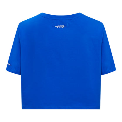 Ladies Buffalo Bills Pro Standard Classic Icon Boxy T-Shirt - Blue In Blue - Back View