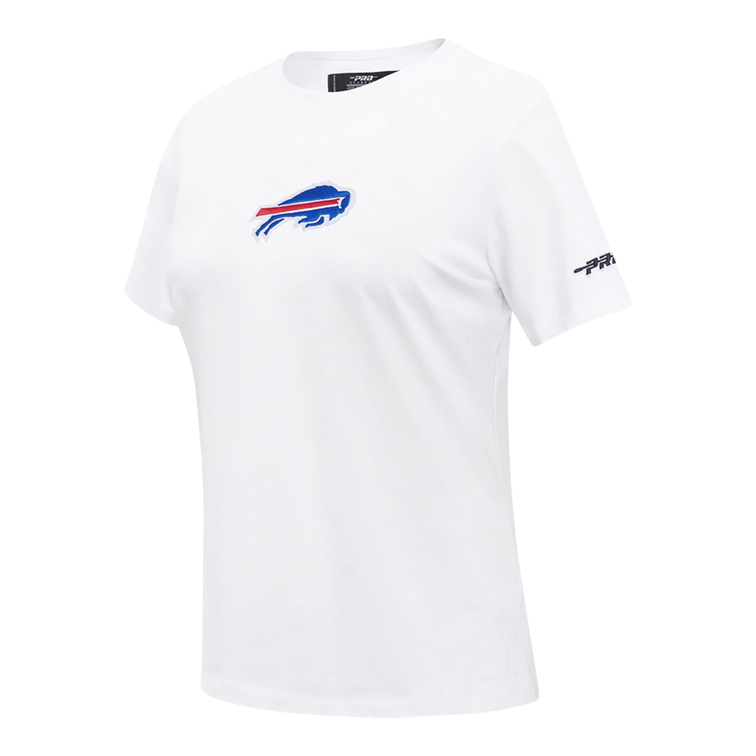 Ladies Buffalo Bills Pro Standard Classic Icon Slim T-Shirt In White - Angled Front Left View