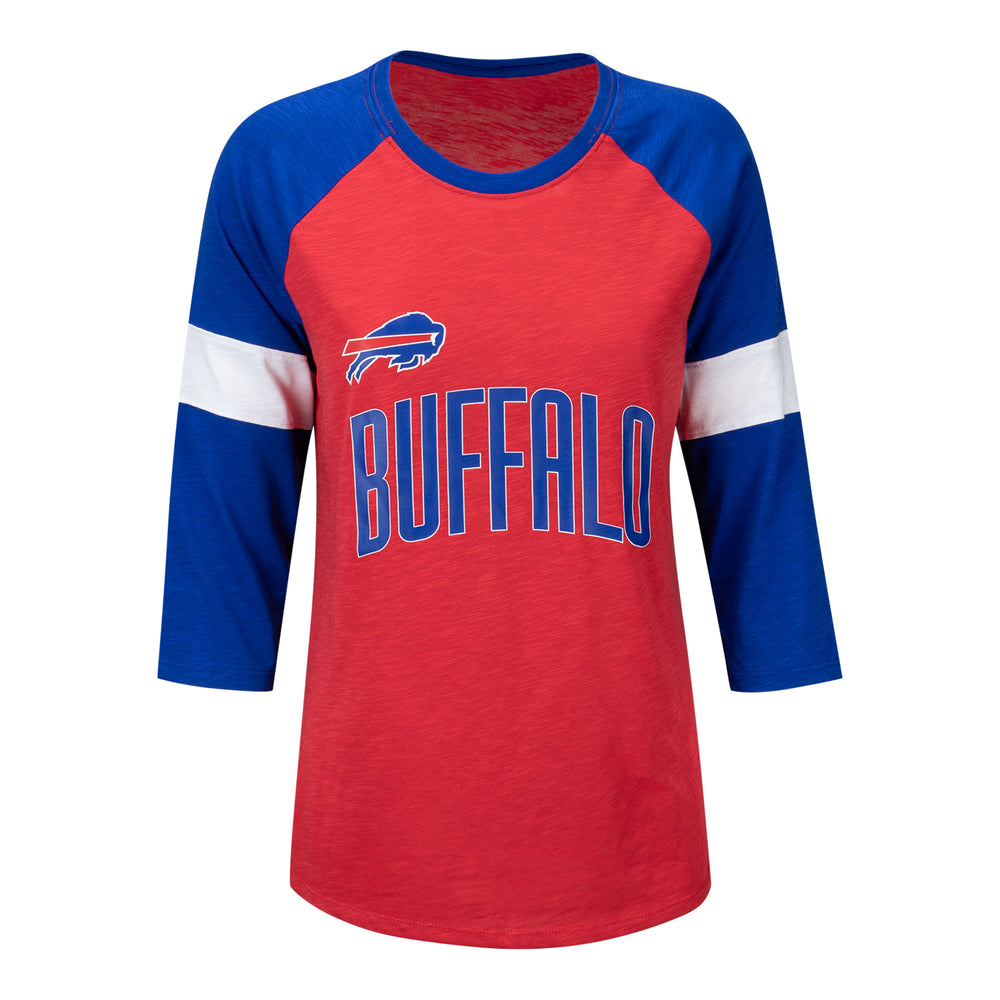 NFL Buffalo Bills WOMENS LADIES Blue LS Long Sleeve Raglan Tee T