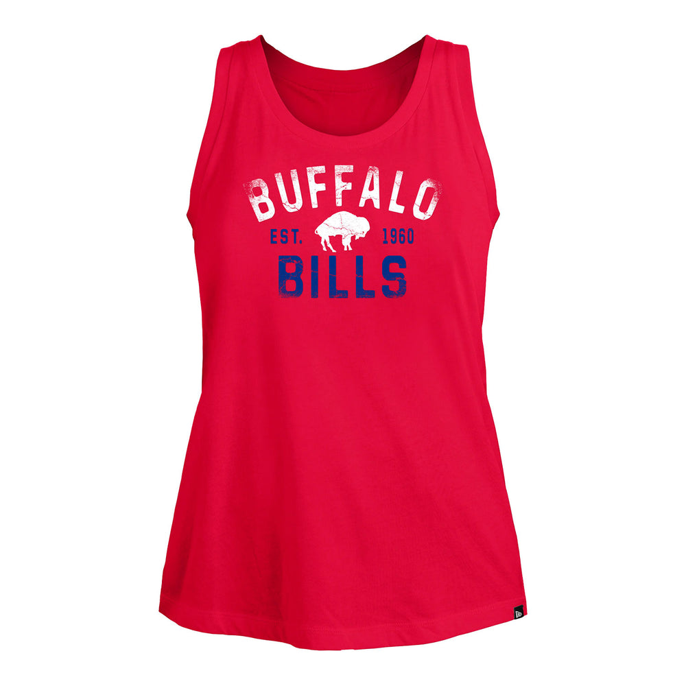 Women's '47 Brand Bills Red & Retro Buffalo Cropped Shirt